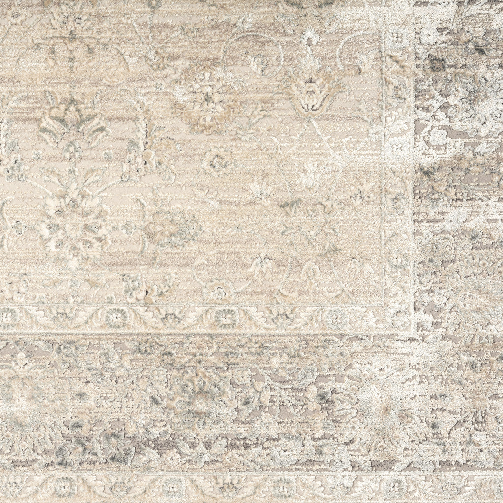 2' X 3' Beige Floral Area Rug