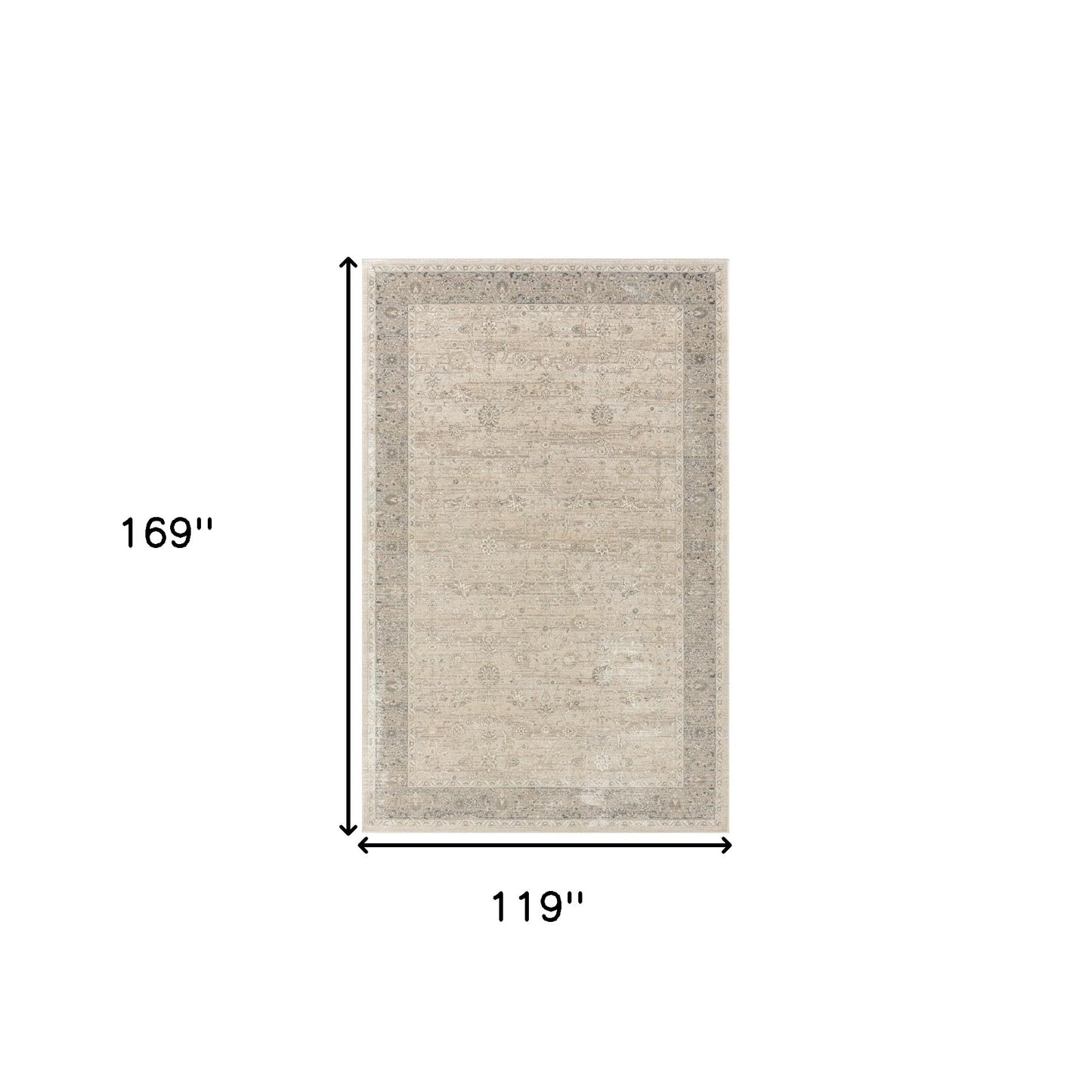 2' X 3' Beige Floral Area Rug