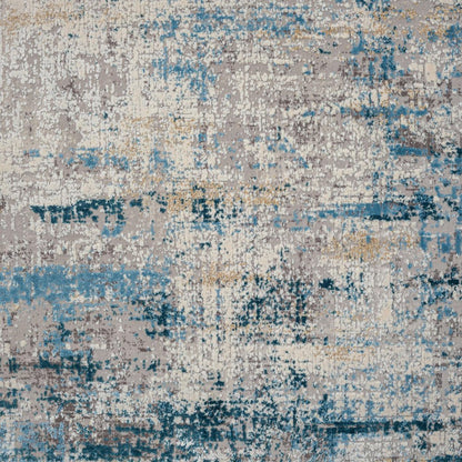 2' X 3' Blue and Ivory Abstract Area Rug