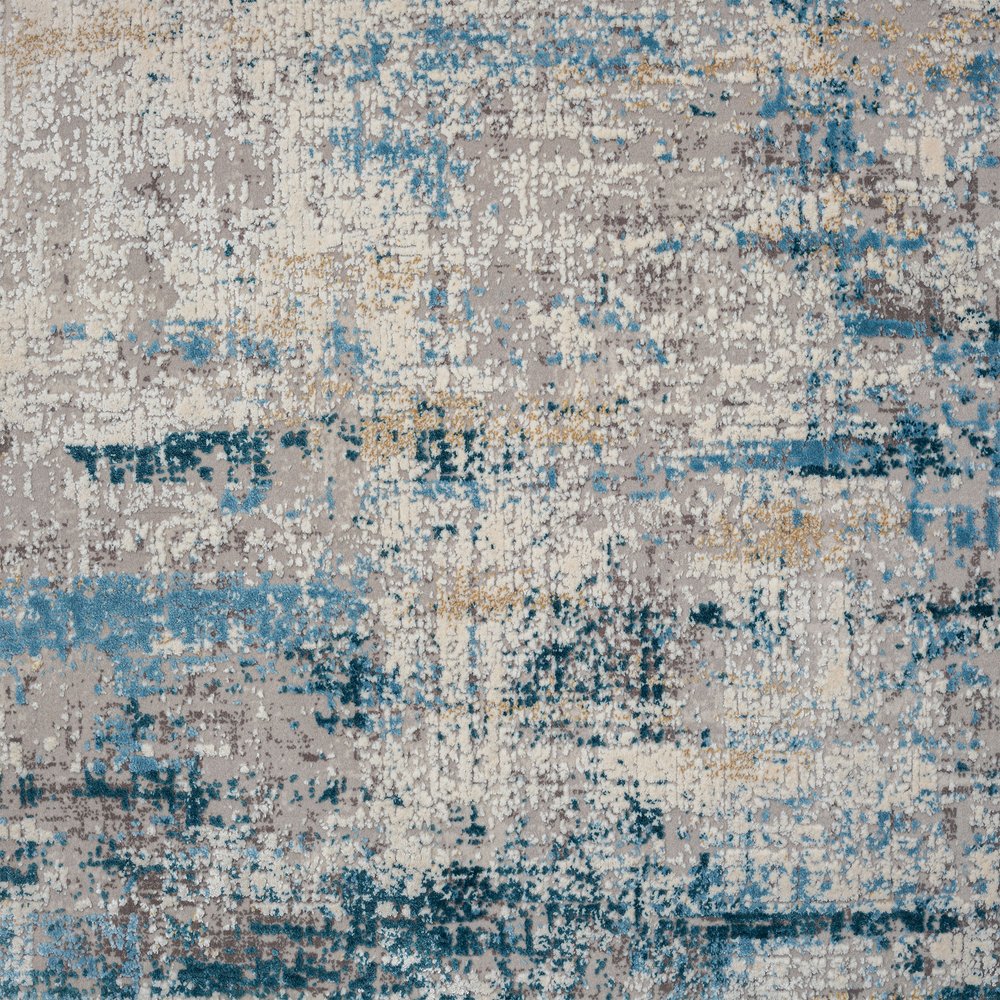2' X 3' Blue and Ivory Abstract Area Rug