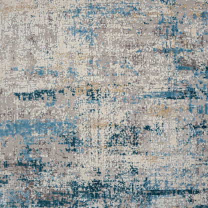 2' X 3' Blue and Ivory Abstract Area Rug