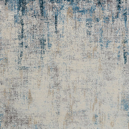 2' X 3' Blue and Ivory Abstract Area Rug