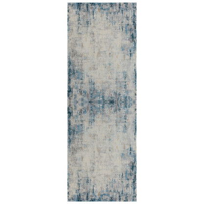 2' X 3' Blue and Ivory Abstract Area Rug