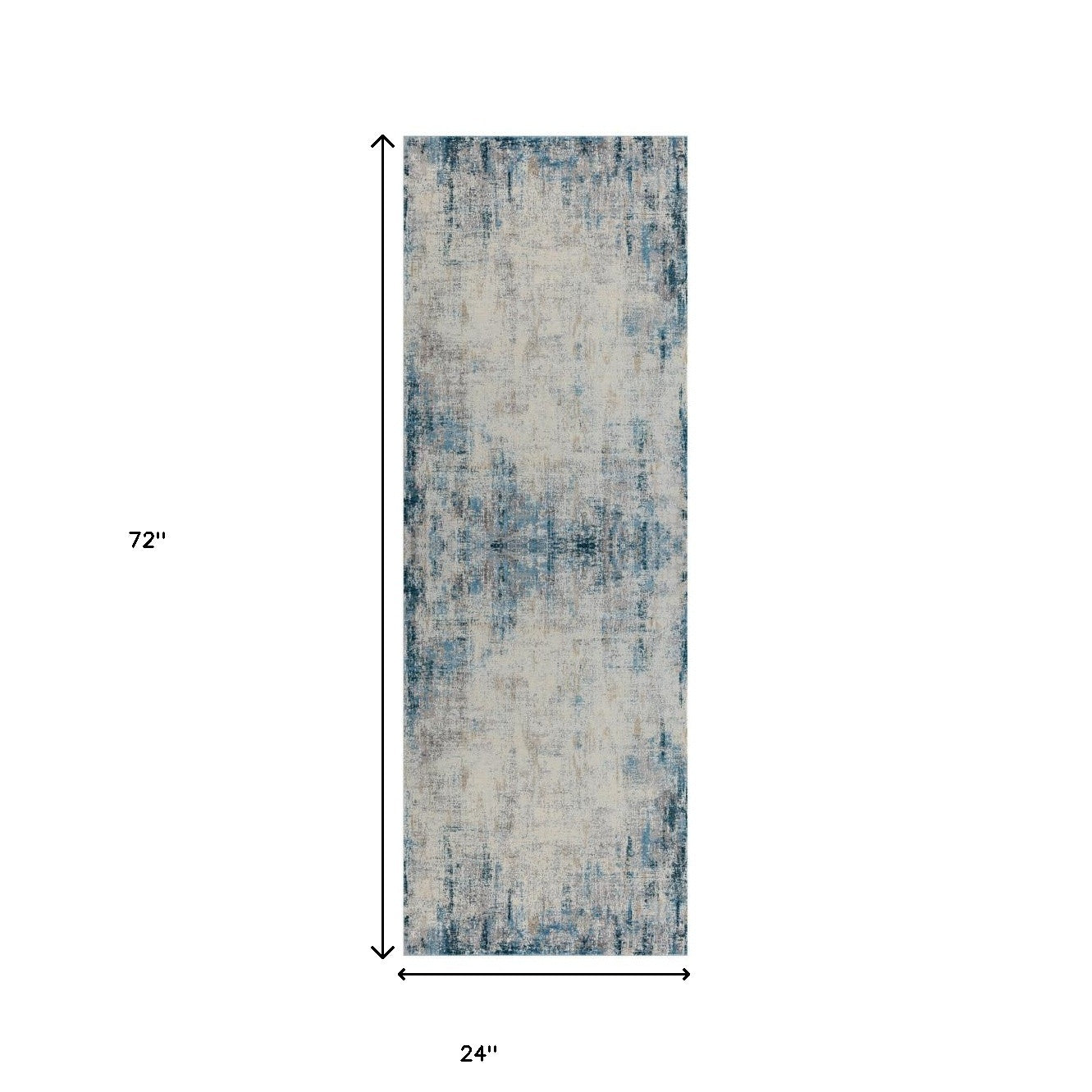 2' X 3' Blue and Ivory Abstract Area Rug