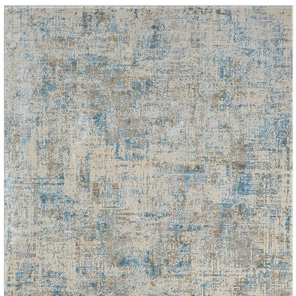 2' X 3' Blue and Ivory Abstract Area Rug