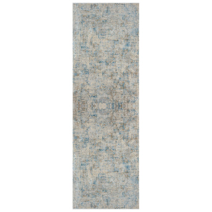 2' X 3' Blue and Ivory Abstract Area Rug