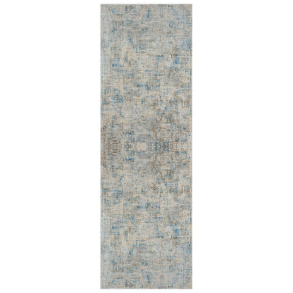 2' X 3' Blue and Ivory Abstract Area Rug