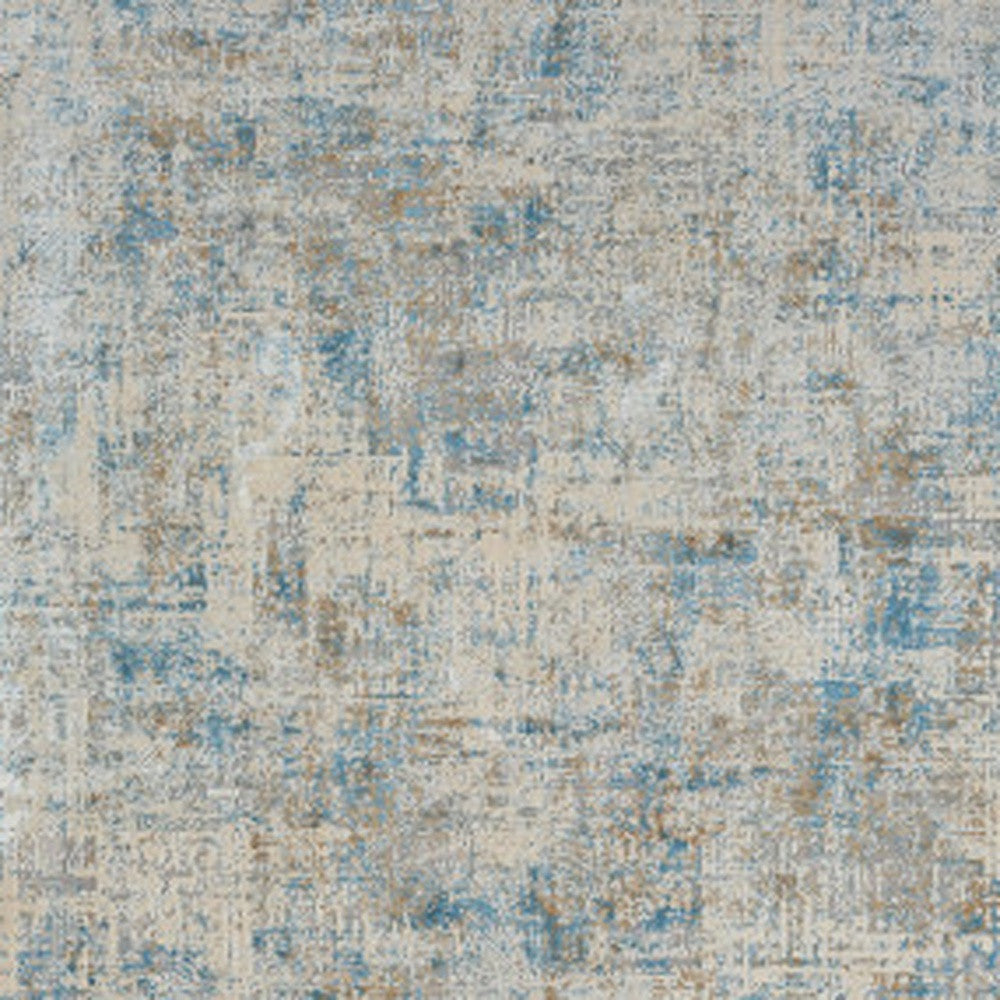 2' X 3' Blue and Ivory Abstract Area Rug