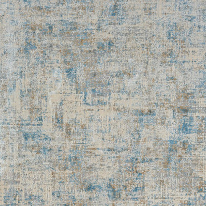 2' X 3' Blue and Ivory Abstract Area Rug