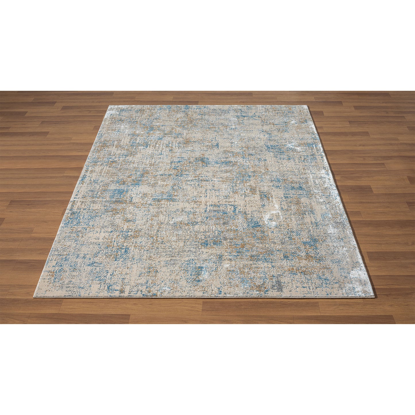 2' X 3' Blue and Ivory Abstract Area Rug