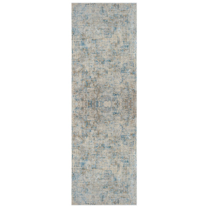 2' X 3' Blue and Ivory Abstract Area Rug