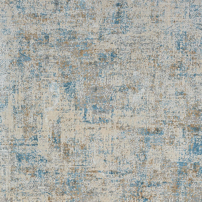 2' X 3' Blue and Ivory Abstract Area Rug