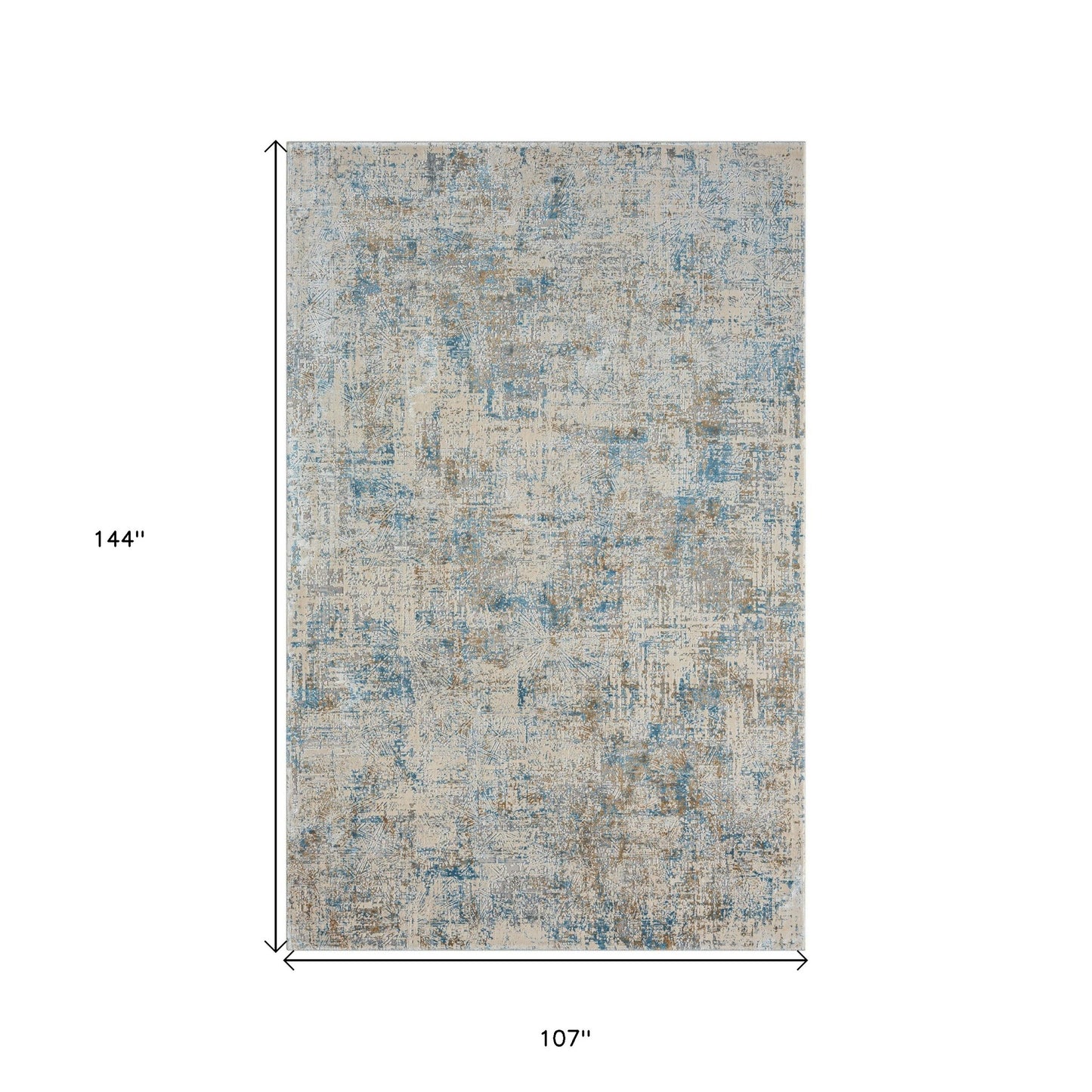 2' X 3' Blue and Ivory Abstract Area Rug