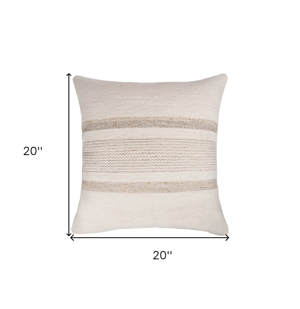 20" Blue and White Striped Throw Pillow