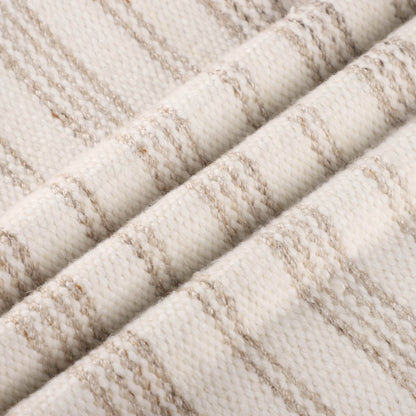 20" Navy and White Striped Throw Pillow With Ruffle