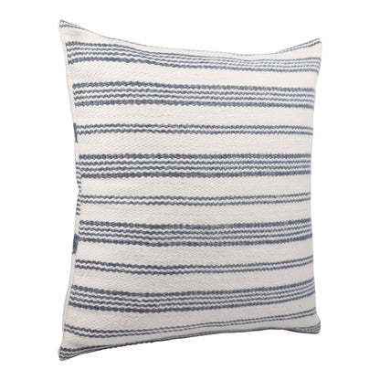 20" Black Gray and White Striped Throw Pillow