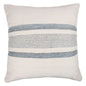 20" Navy and White Striped Throw Pillow With Ruffle