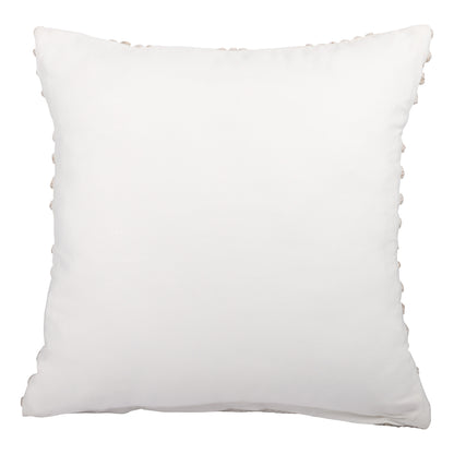 20" White and Natural Geometric Throw Pillow