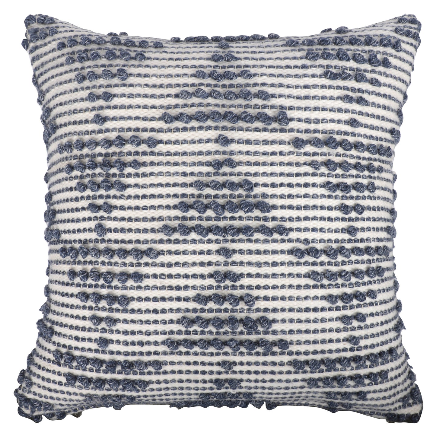 20" White and Natural Geometric Throw Pillow