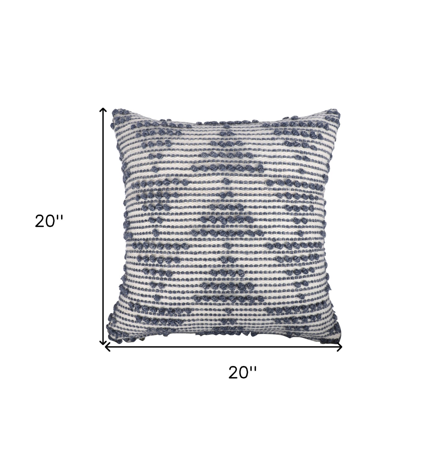 20" White and Natural Geometric Throw Pillow