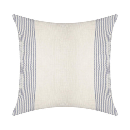 22" Blue Striped Cotton Throw Pillow