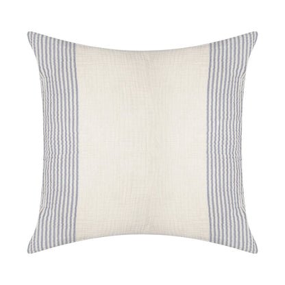 22" Blue Striped Cotton Throw Pillow