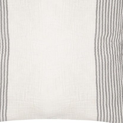 22" Blue Striped Cotton Throw Pillow