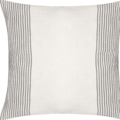 22" Blue Striped Cotton Throw Pillow