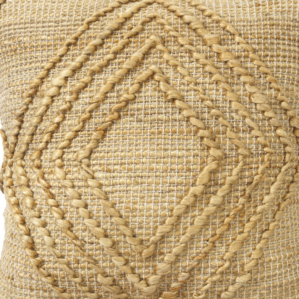 22" X 22" Brown Jute Pillow With Unavailable Edges