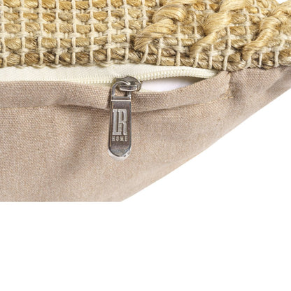 22" X 22" Brown Jute Diamond Throw Pillow