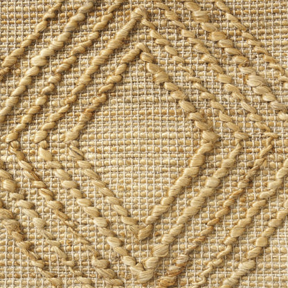 22" X 22" Brown Jute Diamond Throw Pillow