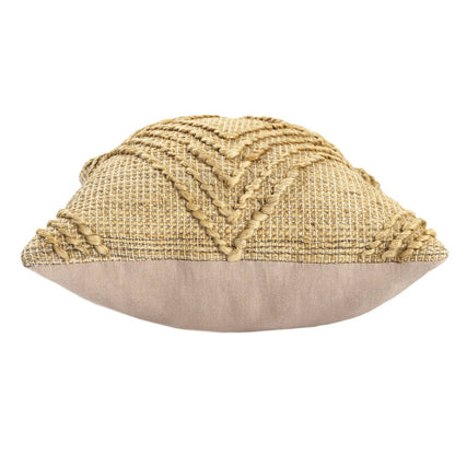 22" X 22" Brown Jute Diamond Throw Pillow