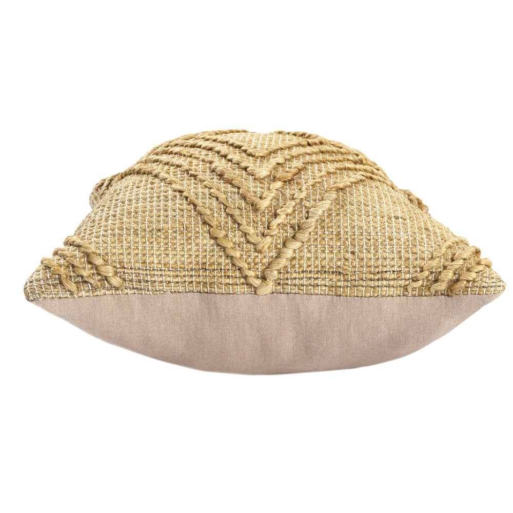 22" X 22" Brown Jute Diamond Throw Pillow