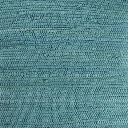 Set of Two 20" Turquoise Cotton And Jute Throw Pillows with Texture