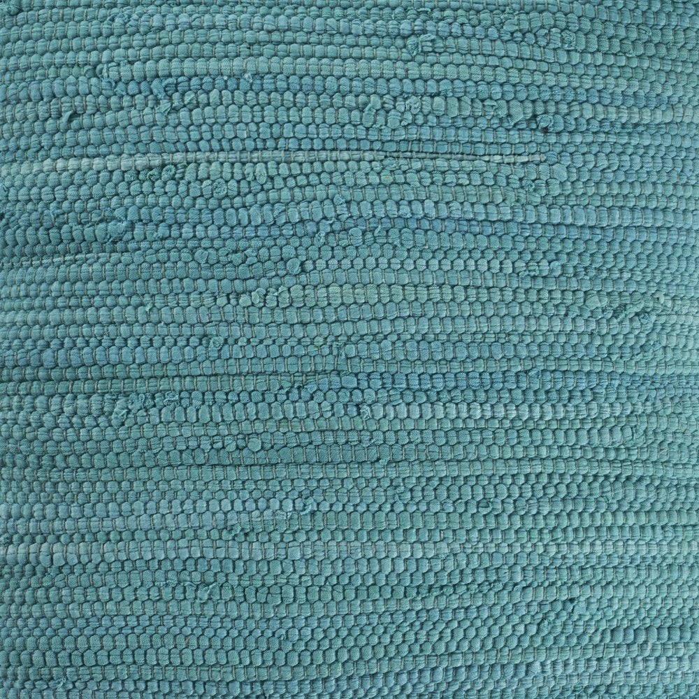 Set of Two 20" Turquoise Cotton And Jute Throw Pillows with Texture