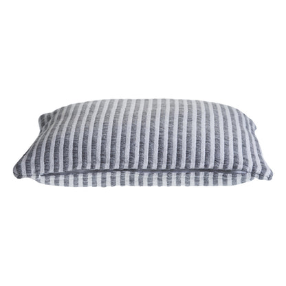 Set of Two Gray Striped Cotton Throw Pillow