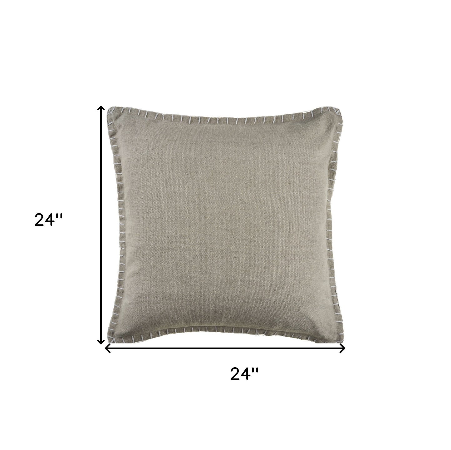 Set of Two Light Gray Cotton Throw Pillow