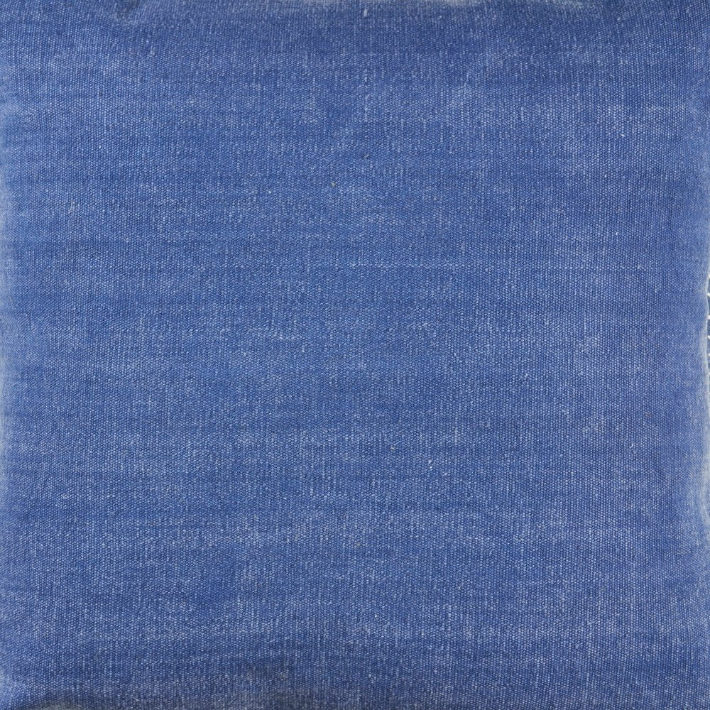 Set of Two Blue Cotton Throw Pillow