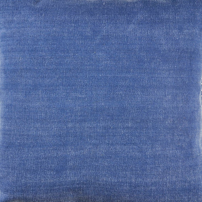 Set of Two Blue Cotton Throw Pillow