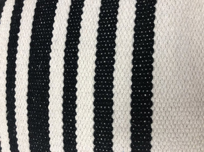 Set of Two Black and White Striped Cotton Throw Pillows