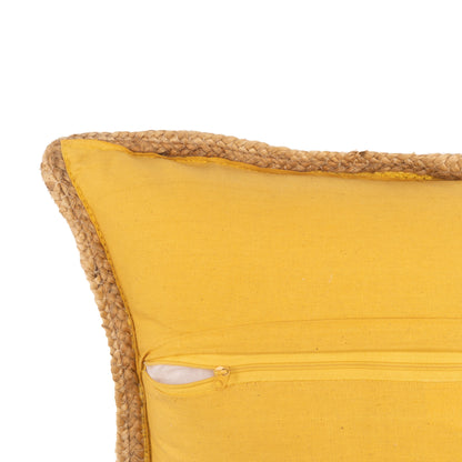 Set of Two Yellow Cotton Throw Pillow