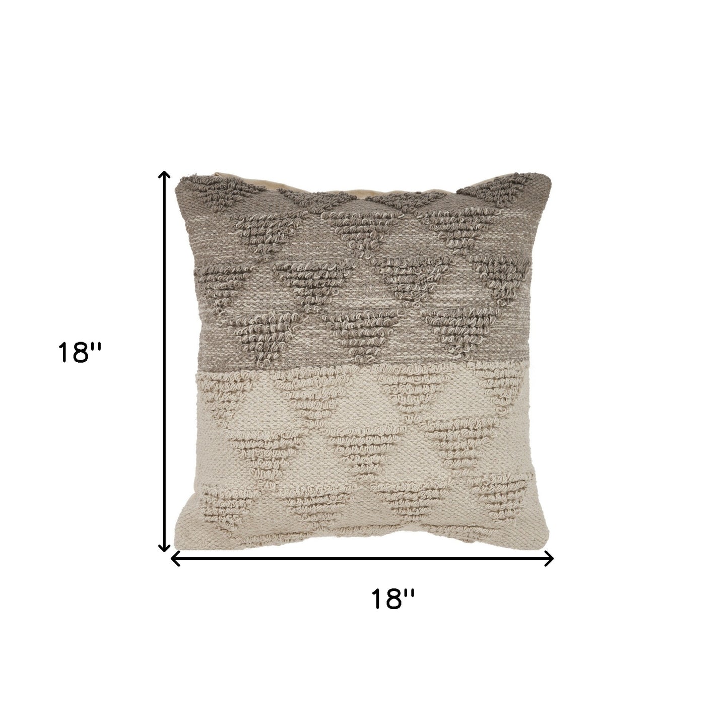 Set of Two Cream Geometric Cotton Throw Pillow With Texture