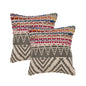 Set of Two Gray Chevron Cotton Throw Pillow