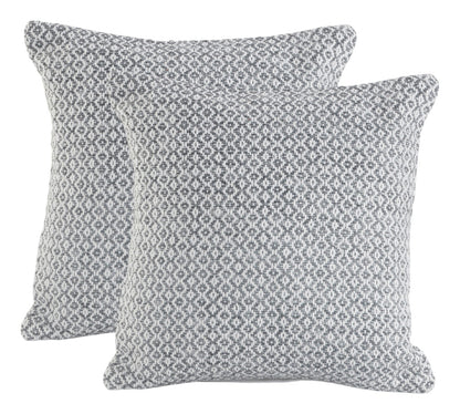 Set of Two Gray Chevron Cotton Throw Pillow