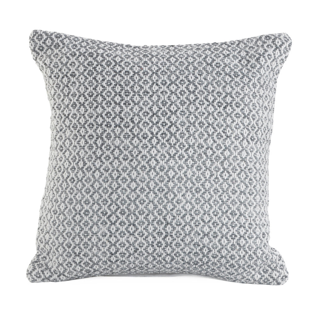 Set of Two Gray Chevron Cotton Throw Pillow