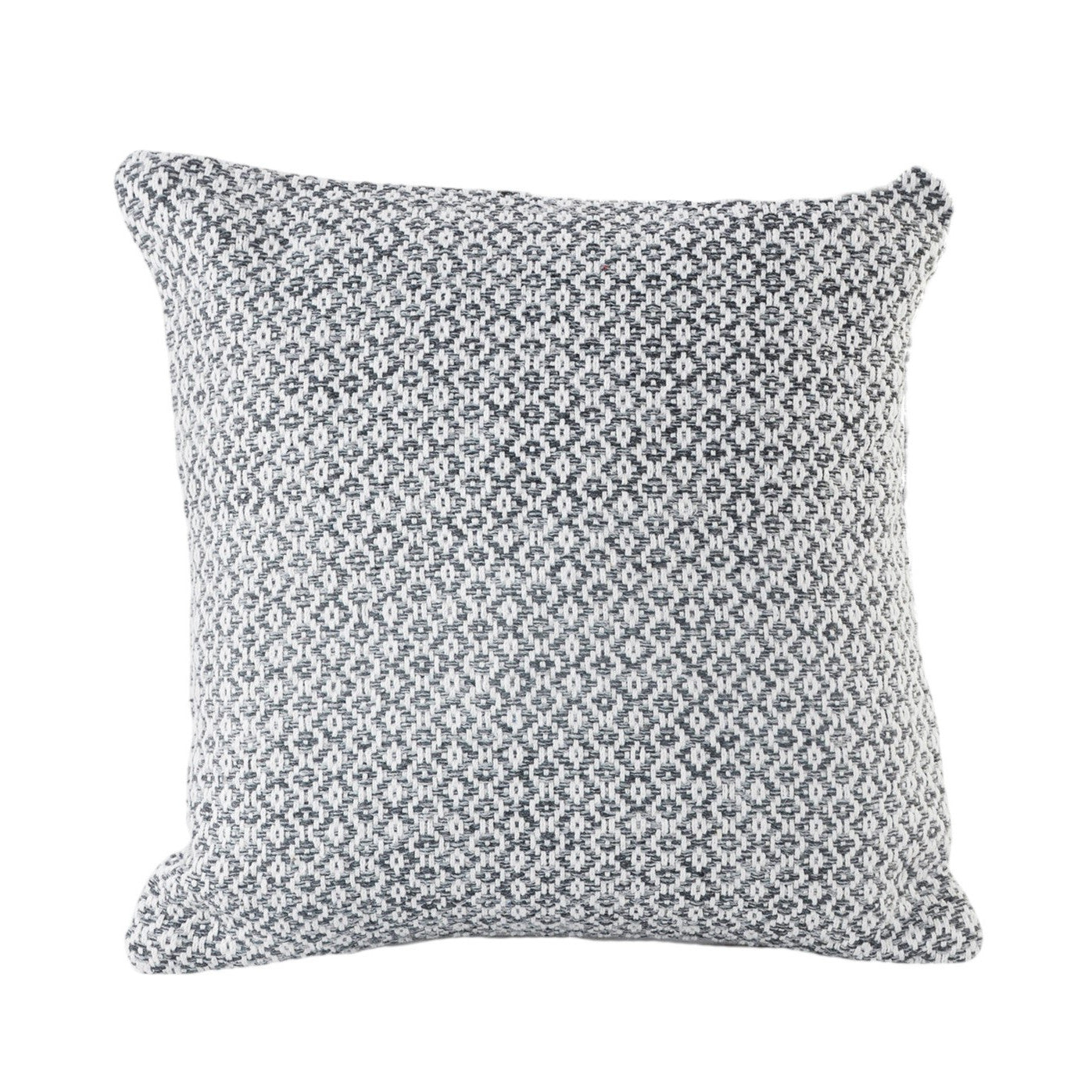 Set of Two Gray and White Geometric Cotton Throw Pillow