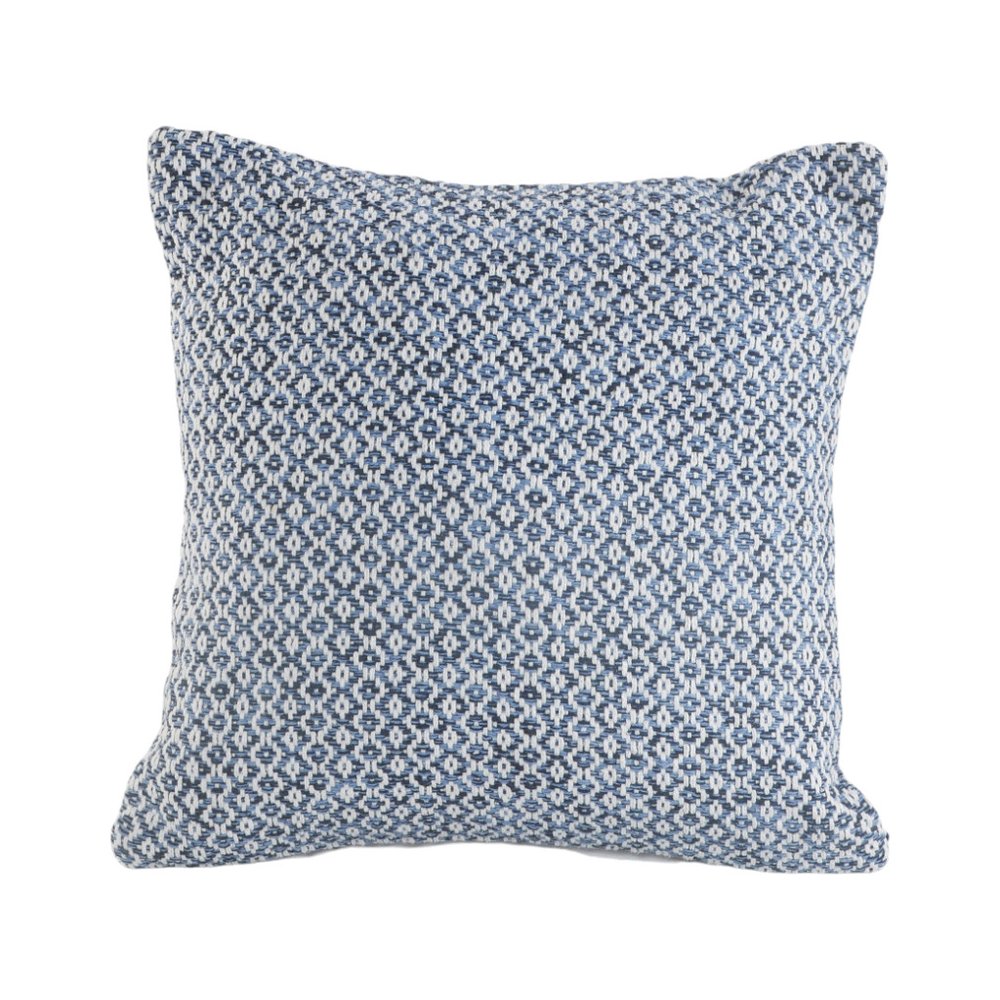 Set of Two Blue Chevron Cotton Throw Pillows