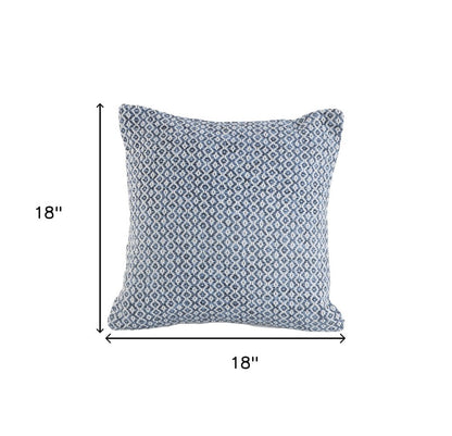 Set of Two Blue Chevron Cotton Throw Pillows