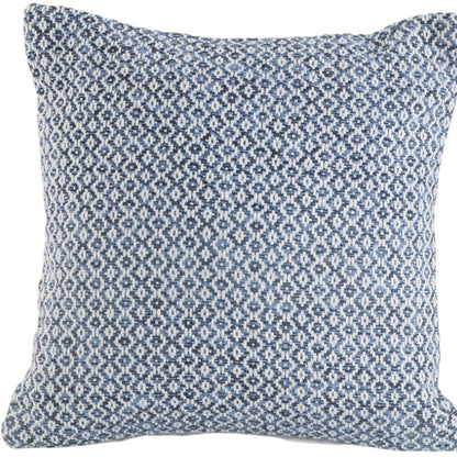 Set of Two Blue Chevron Cotton Throw Pillows