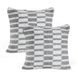 Set of Two Gray Geometric Cotton Throw Pillow